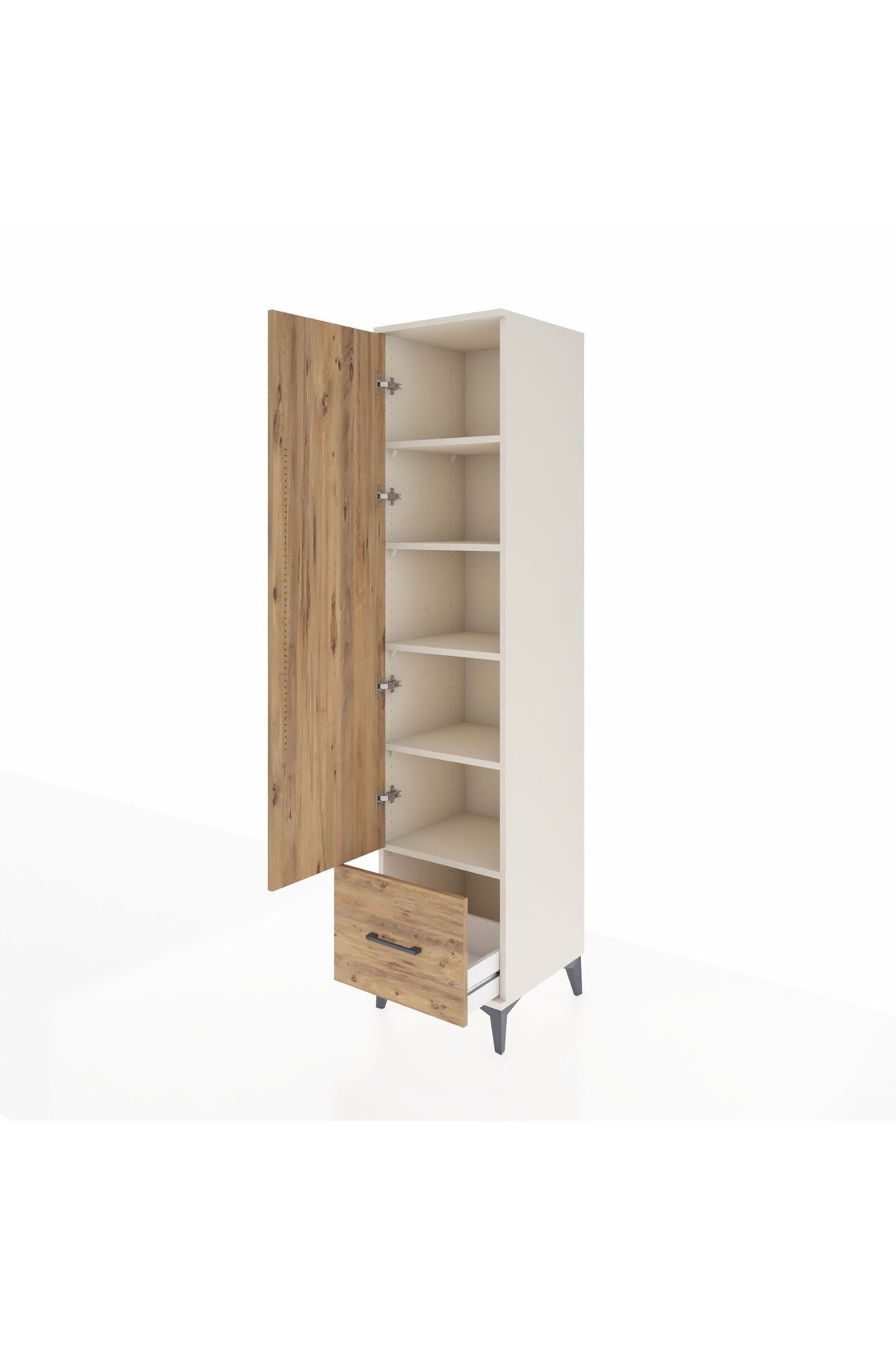 Hyperion Dolap 5 Raflı Tek Çekmeceli Tek Kapaklı 44x44x195 Aytaşı-Çam