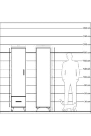 Hyperion Dolap 5 Raflı Tek Çekmeceli Tek Kapaklı 44x44x195 Aytaşı-Çam