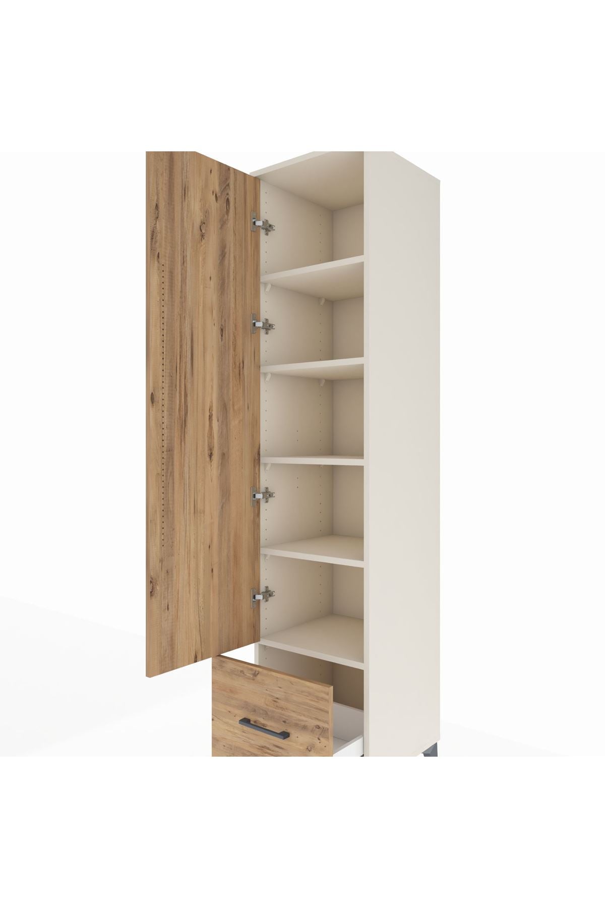 Hyperion Dolap 5 Raflı Tek Çekmeceli Tek Kapaklı 44x44x195 Aytaşı-Çam