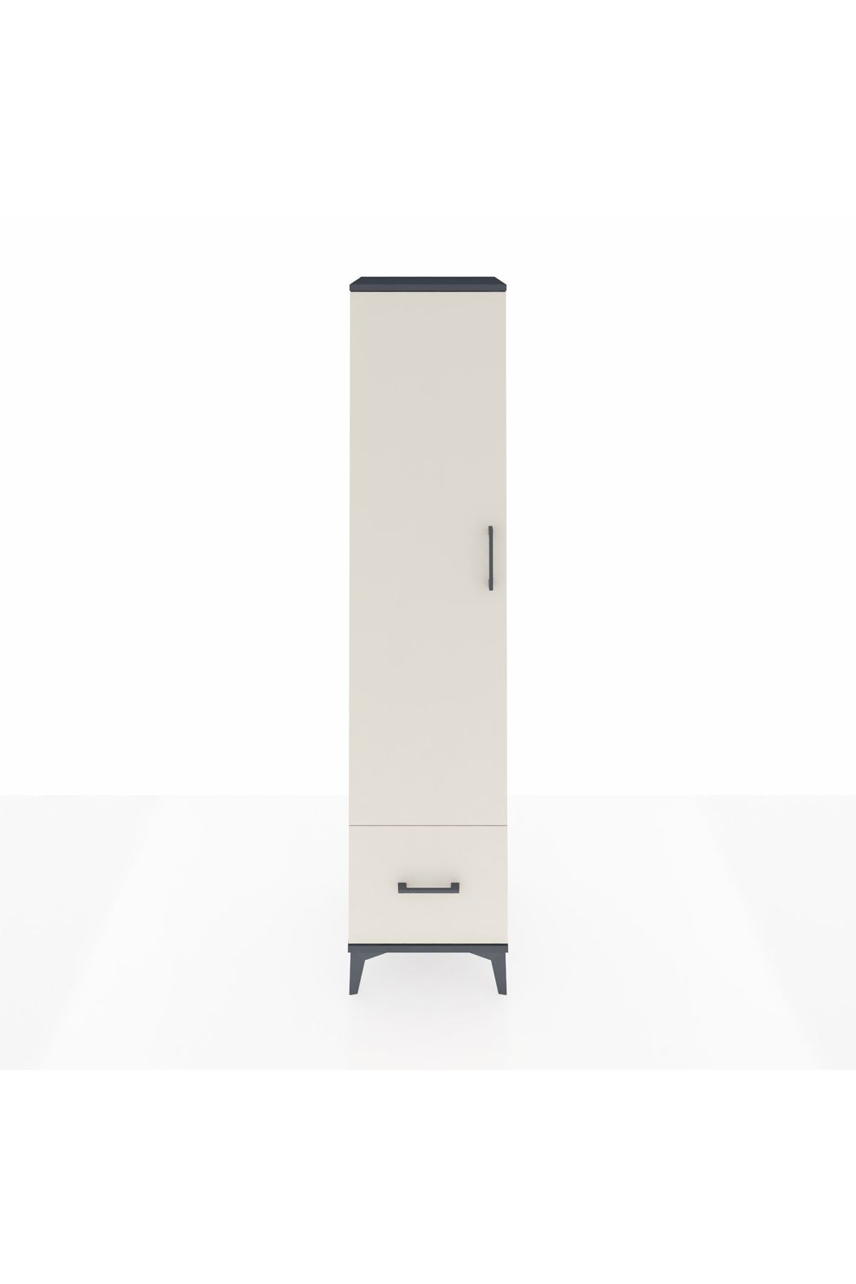 Hyperion Dolap 5 Raflı Tek Çekmeceli Tek Kapaklı 44x44x195 Antrasit-Aytaşı