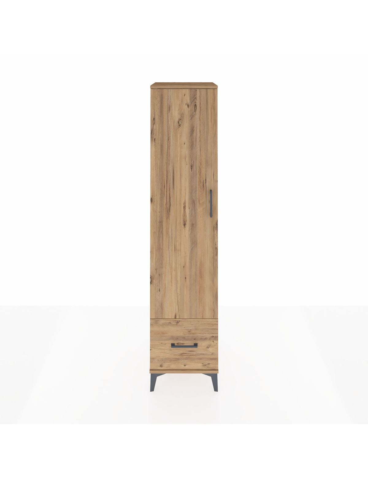 Hyperion Dolap 5 Raflı Tek Çekmeceli Tek Kapaklı 44x44x195 Çam-Çam