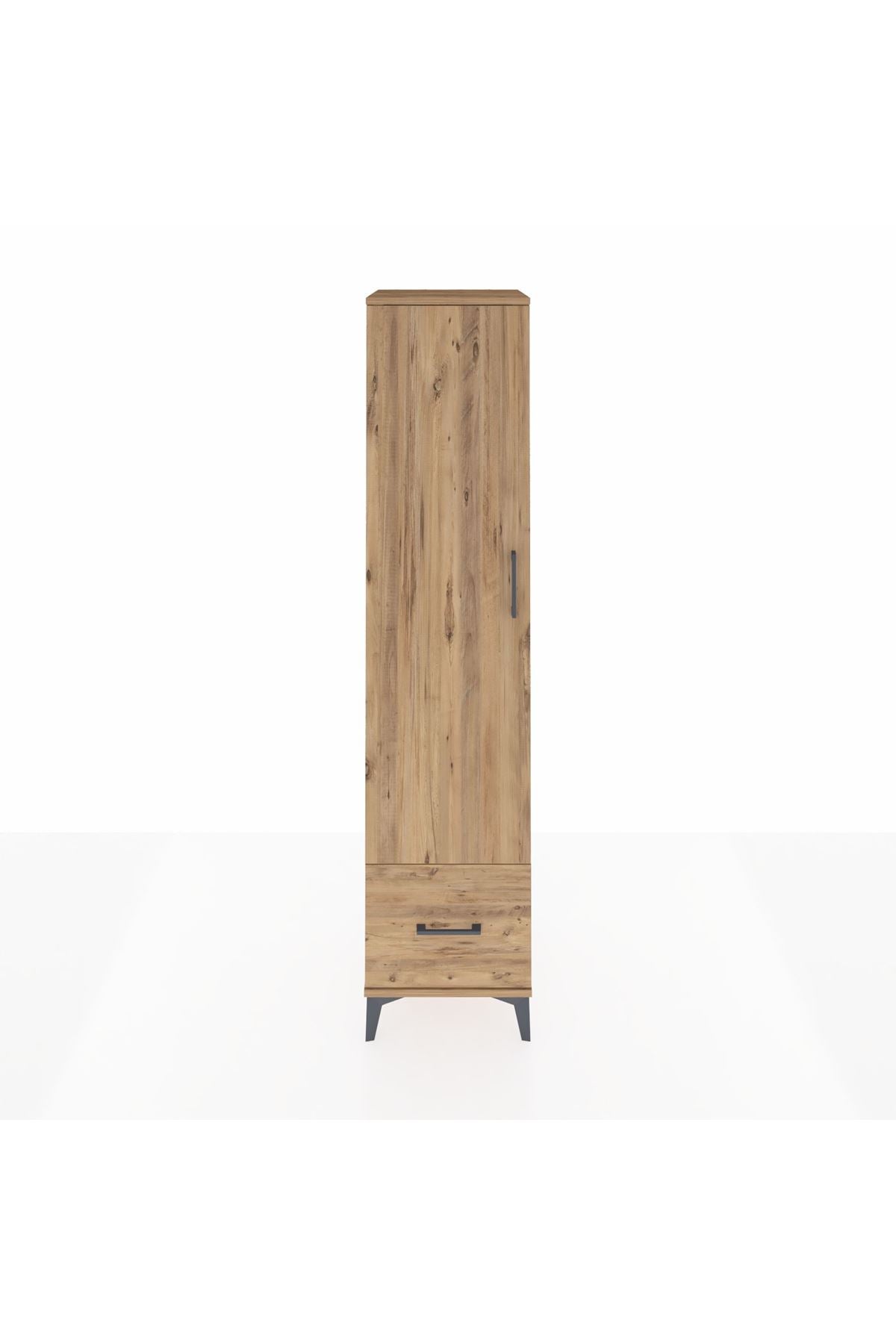 Hyperion Dolap 5 Raflı Tek Çekmeceli Tek Kapaklı 44x44x195 Çam-Çam