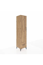 Hyperion Dolap 5 Raflı Tek Çekmeceli Tek Kapaklı 44x44x195 Çam-Çam