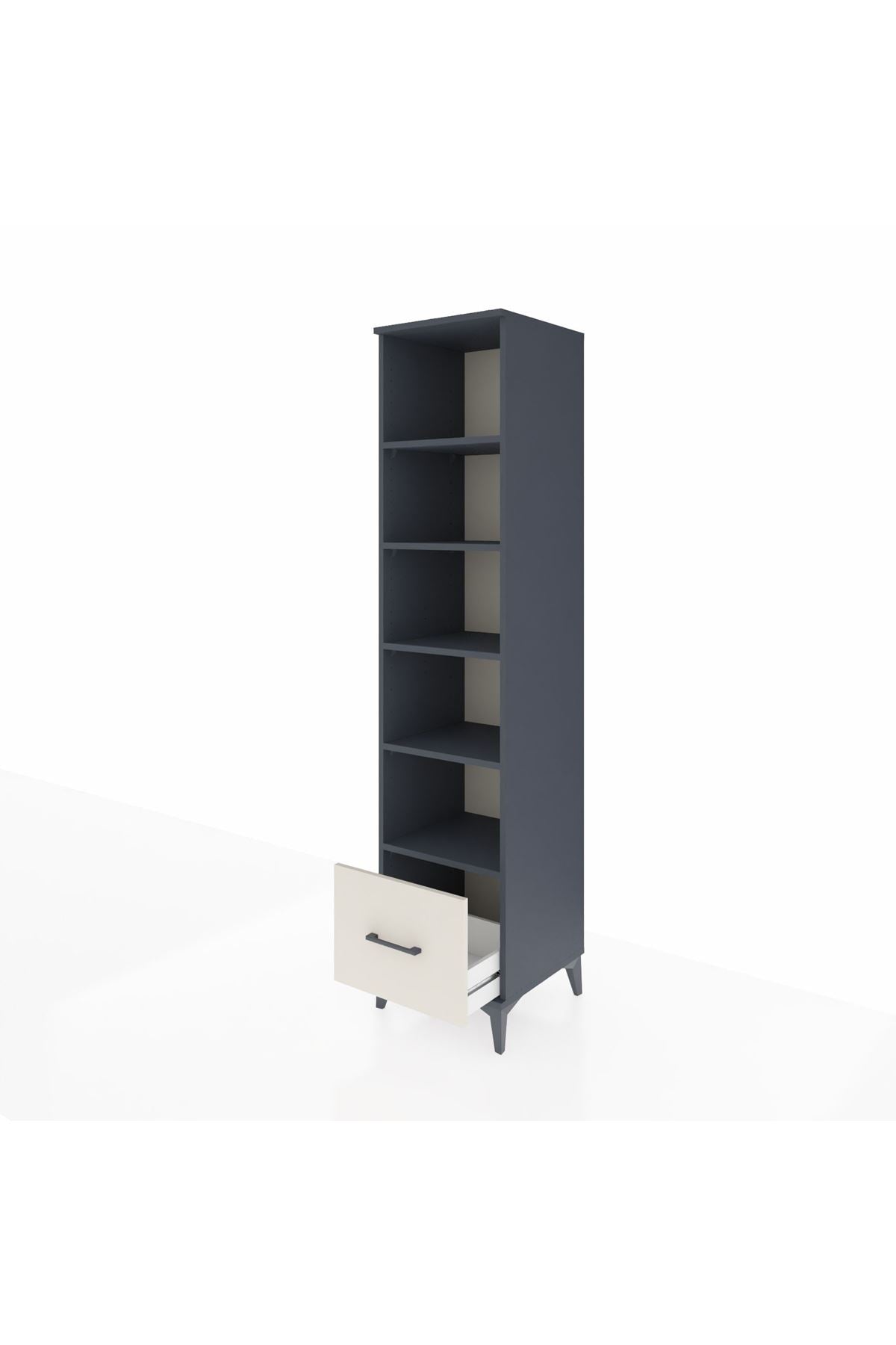 Hyperion Dolap 5 Raflı Tek Çekmeceli 44x44x195 Antrasit-Aytaşı