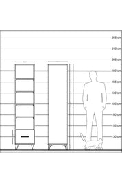 Hyperion Dolap 5 Raflı Tek Çekmeceli 44x44x195 Antrasit-Antrasit