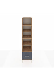 Hyperion Dolap 5 Raflı Tek Çekmeceli 44x44x195 Çam-Antrasit