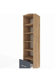 Hyperion Dolap 5 Raflı Tek Çekmeceli 44x44x195 Çam-Antrasit