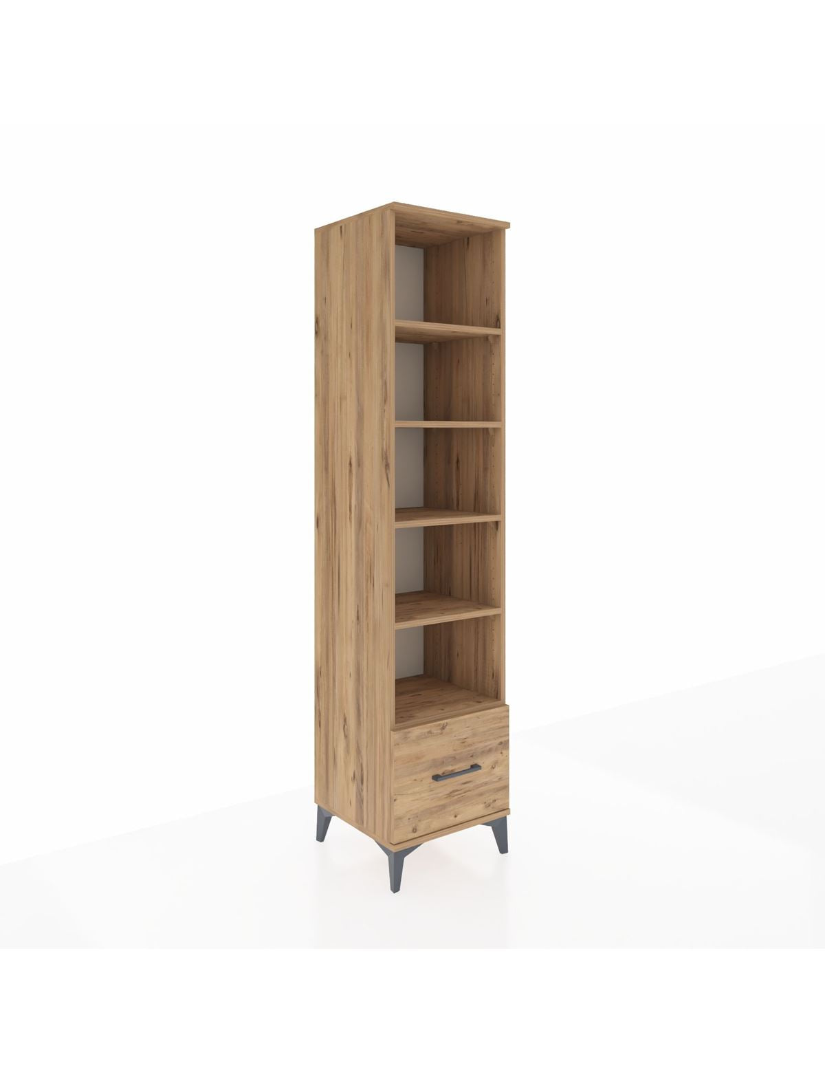 Hyperion Dolap 5 Raflı Tek Çekmeceli 44x44x195 Çam-Çam