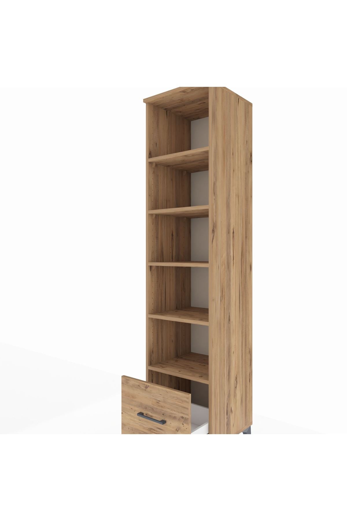 Hyperion Dolap 5 Raflı Tek Çekmeceli 44x44x195 Çam-Çam