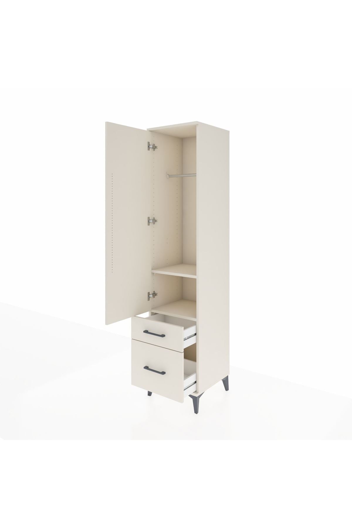 Hyperion Dolap 2 Raflı 2 Çekmeceli Tek Askılı 44x44x195 Aytaşı-Aytaşı