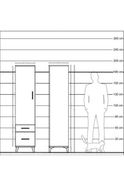 Hyperion Dolap 2 Raflı 2 Çekmeceli Tek Askılı 44x44x195 Aytaşı-Aytaşı