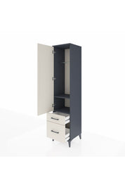 Hyperion Dolap 2 Raflı 2 Çekmeceli Tek Askılı 44x44x195 Antrasit-Aytaşı