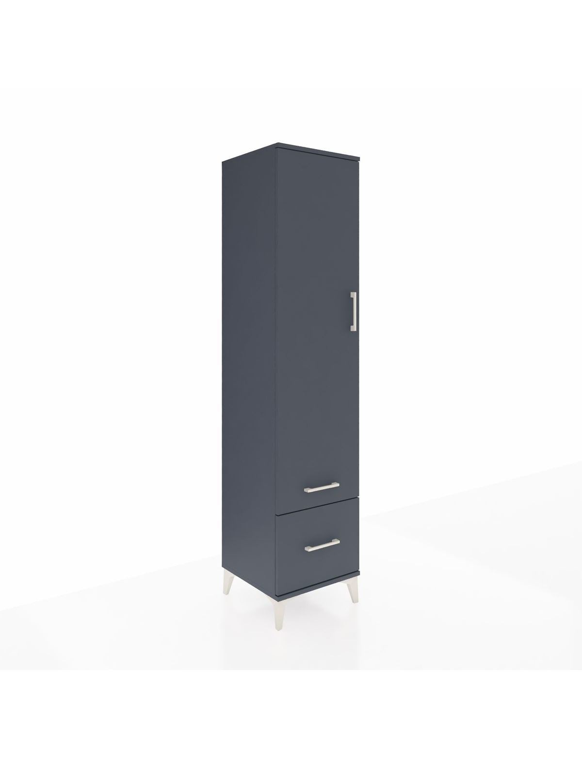 Hyperion Dolap 2 Raflı 2 Çekmeceli Tek Askılı 44x44x195 Antrasit-Antrasit