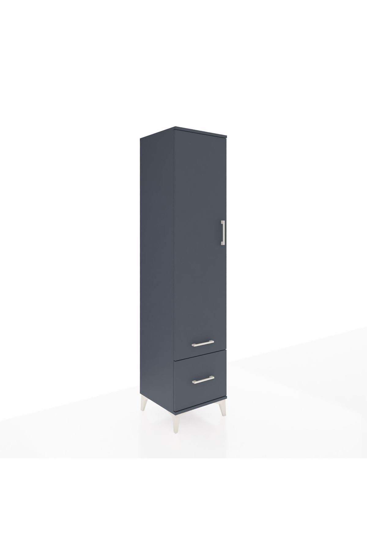 Hyperion Dolap 2 Raflı 2 Çekmeceli Tek Askılı 44x44x195 Antrasit-Antrasit