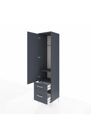 Hyperion Dolap 2 Raflı 2 Çekmeceli Tek Askılı 44x44x195 Antrasit-Antrasit