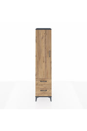 Hyperion Dolap 2 Raflı 2 Çekmeceli Tek Askılı 44x44x195 Antrasit-Çam