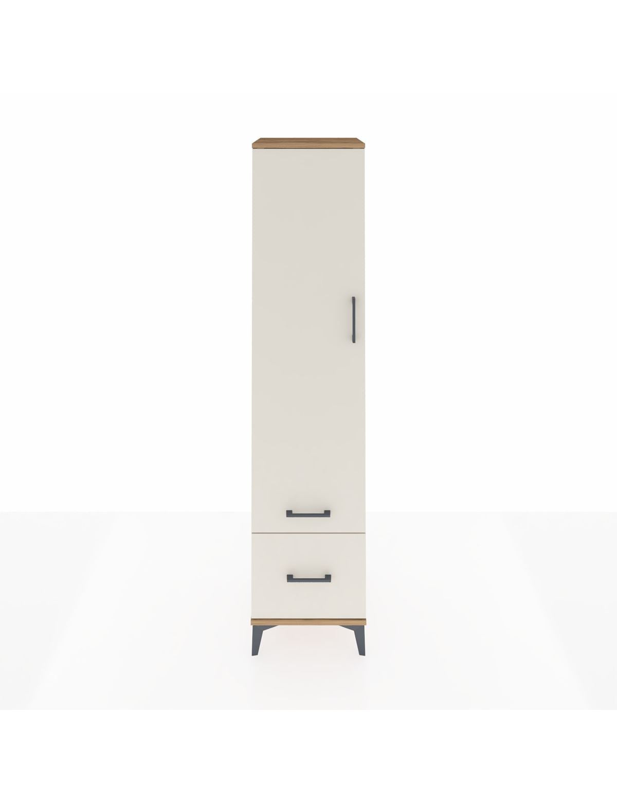 Hyperion Dolap 2 Raflı 2 Çekmeceli Tek Askılı 44x44x195 Çam-Aytaşı