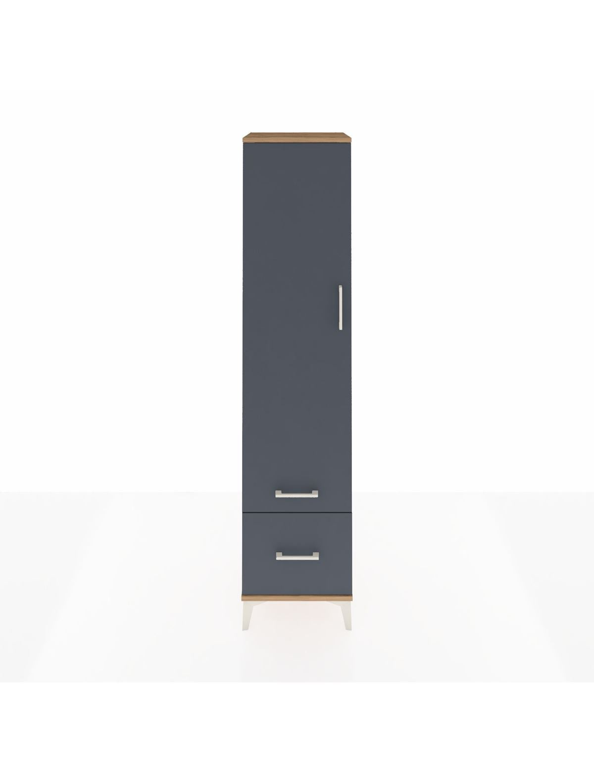 Hyperion Dolap 2 Raflı 2 Çekmeceli Tek Askılı 44x44x195 Çam-Antrasit