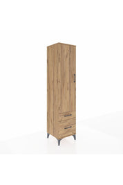 Hyperion Dolap 2 Raflı 2 Çekmeceli Tek Askılı 44x44x195 Çam-Çam