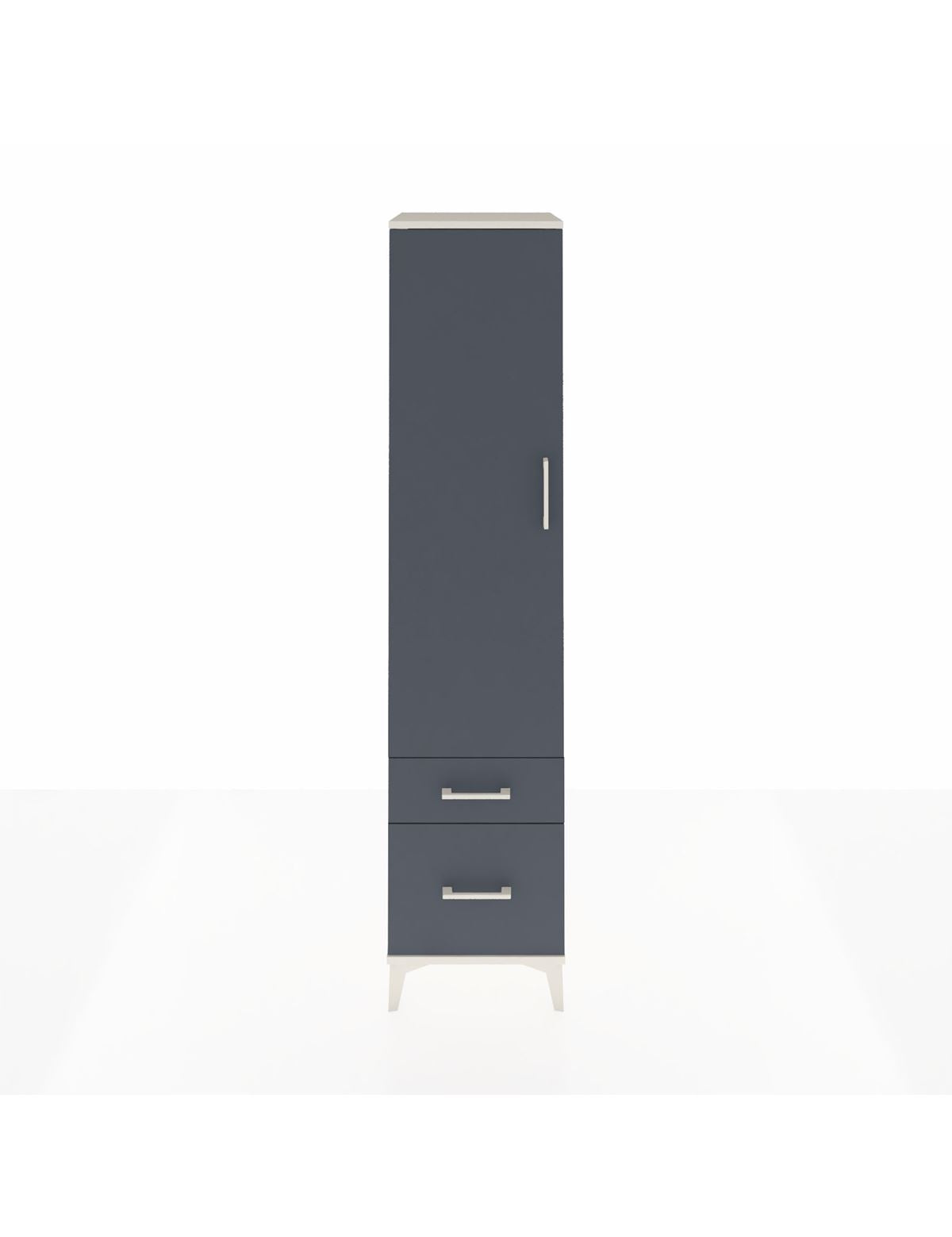 Hyperion Dolap 4 Raflı 2 Çekmeceli Tek Kapaklı 44x44x195 Aytaşı-Antrasit