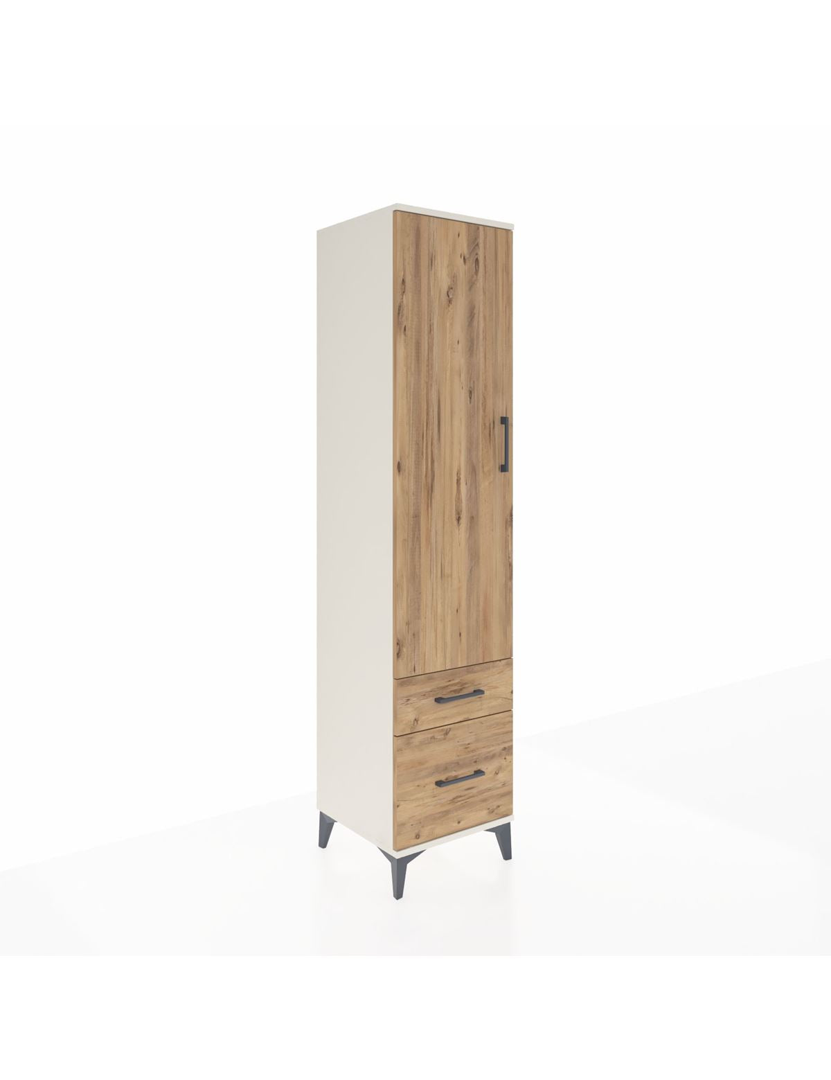 Hyperion Dolap 4 Raflı 2 Çekmeceli Tek Kapaklı 44x44x195 Aytaşı-Çam