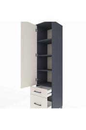 Hyperion Dolap 4 Raflı 2 Çekmeceli Tek Kapaklı 44x44x195 Antrasit-Aytaşı