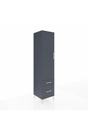 Hyperion Dolap 4 Raflı 2 Çekmeceli Tek Kapaklı 44x44x195 Antrasit-Antrasit