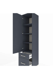 Hyperion Dolap 4 Raflı 2 Çekmeceli Tek Kapaklı 44x44x195 Antrasit-Antrasit