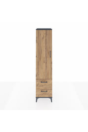 Hyperion Dolap 4 Raflı 2 Çekmeceli Tek Kapaklı 44x44x195 Antrasit-Çam