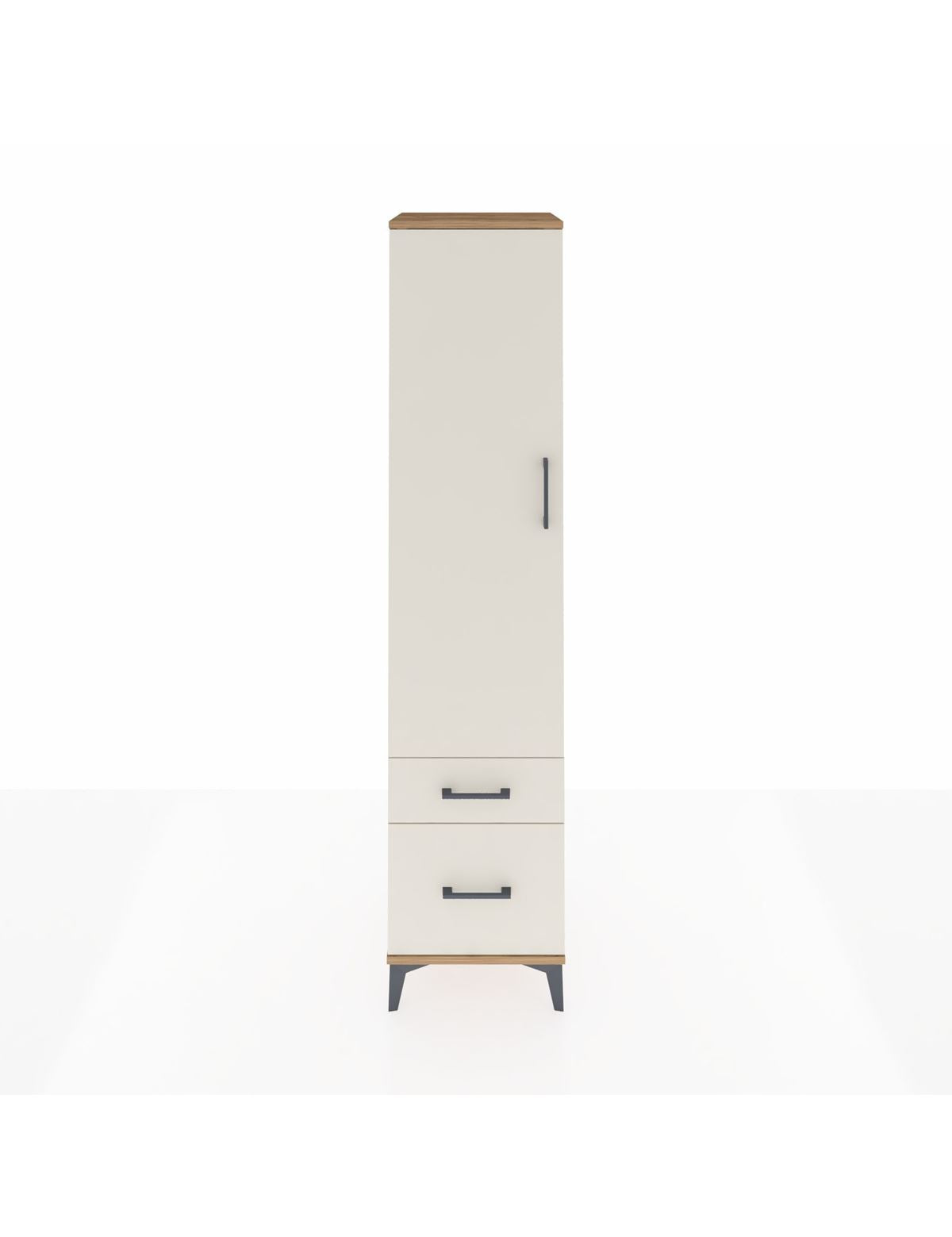 Hyperion Dolap 4 Raflı 2 Çekmeceli Tek Kapaklı 44x44x195 Çam-Aytaşı