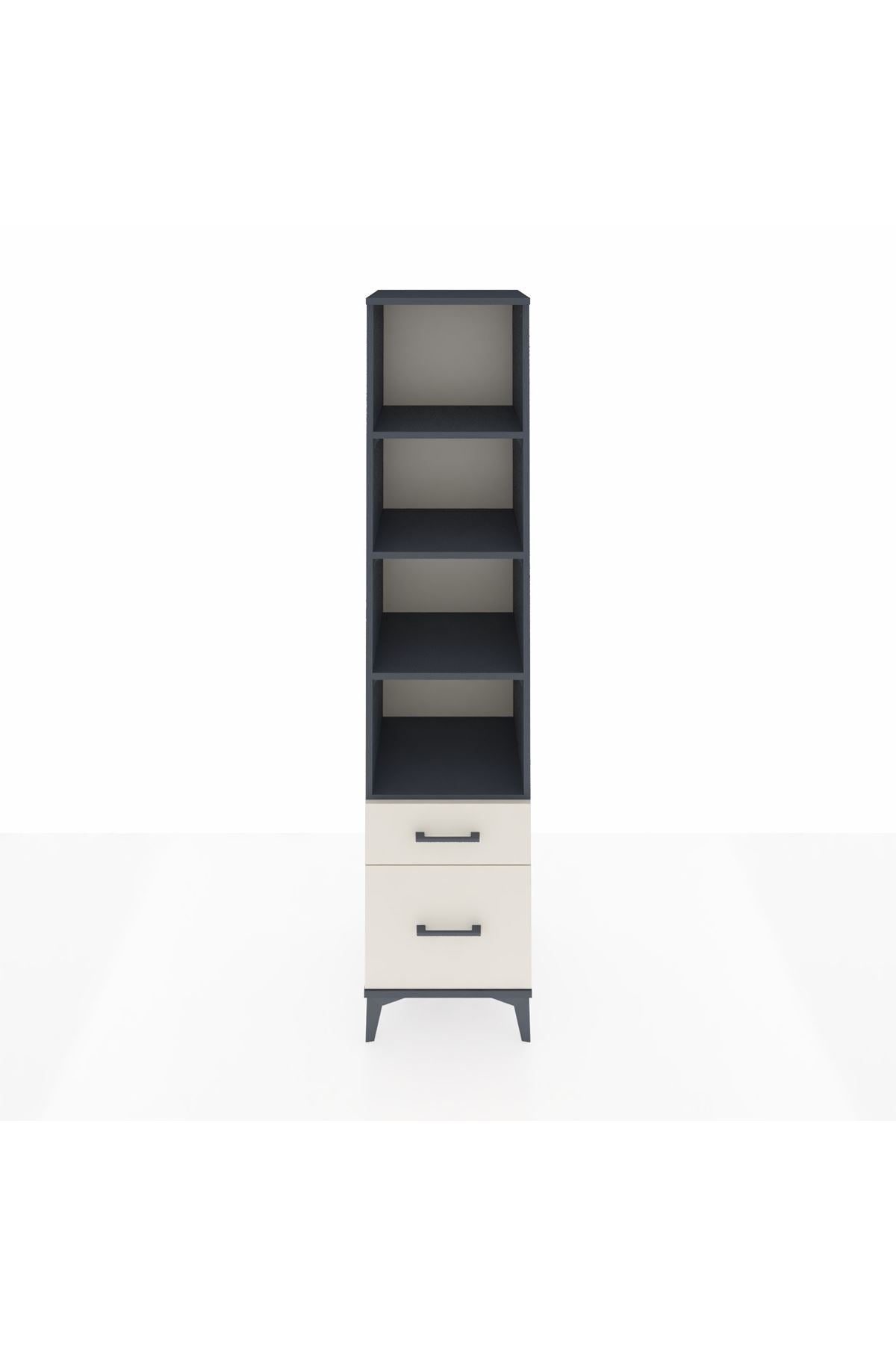 Hyperion Dolap 4 Raflı 2 Çekmeceli 44x44x195 Antrasit-Aytaşı