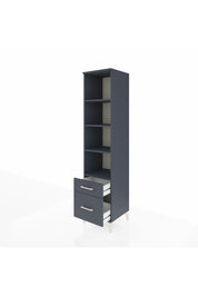 Hyperion Dolap 4 Raflı 2 Çekmeceli 44x44x195 Antrasit-Antrasit