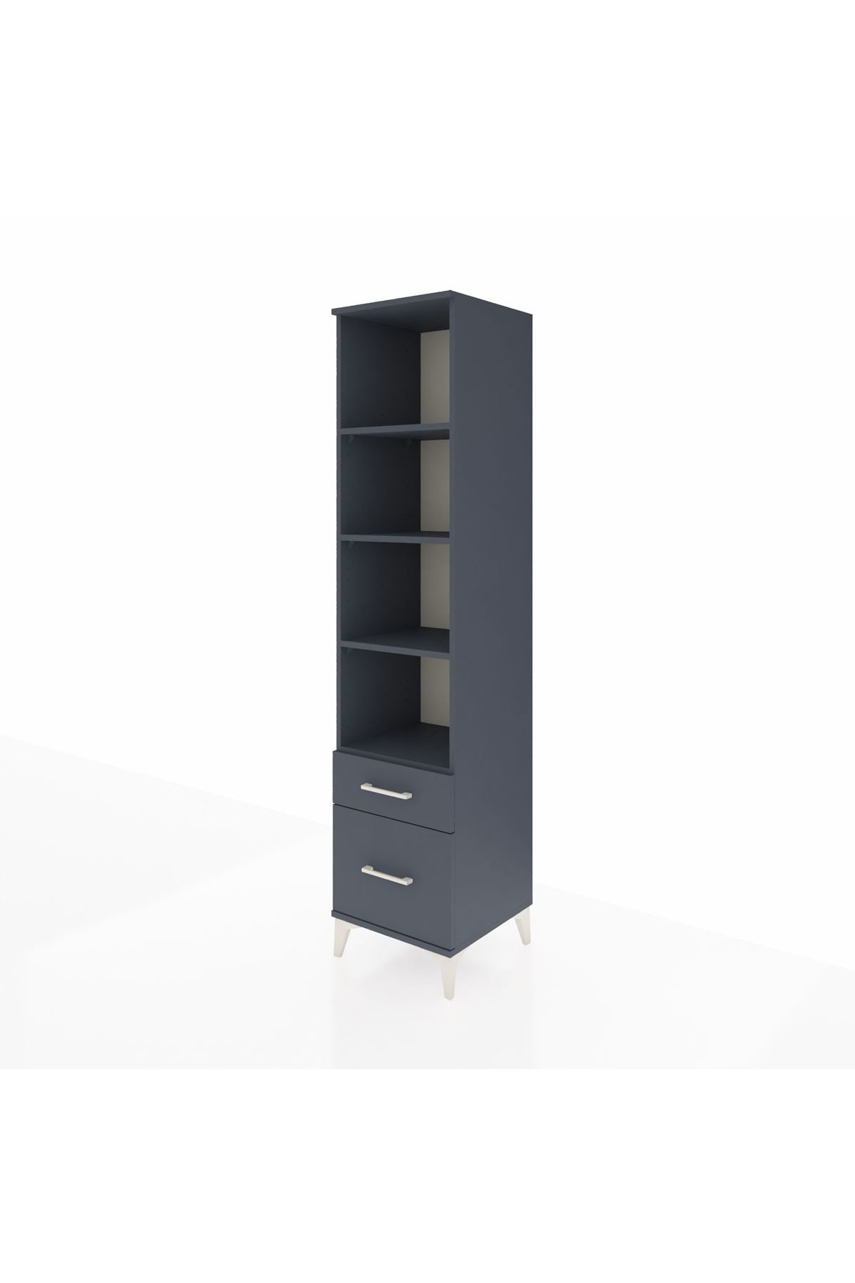 Hyperion Dolap 4 Raflı 2 Çekmeceli 44x44x195 Antrasit-Antrasit