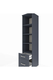 Hyperion Dolap 4 Raflı 2 Çekmeceli 44x44x195 Antrasit-Antrasit