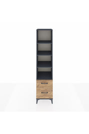 Hyperion Dolap 4 Raflı 2 Çekmeceli 44x44x195 Antrasit-Çam