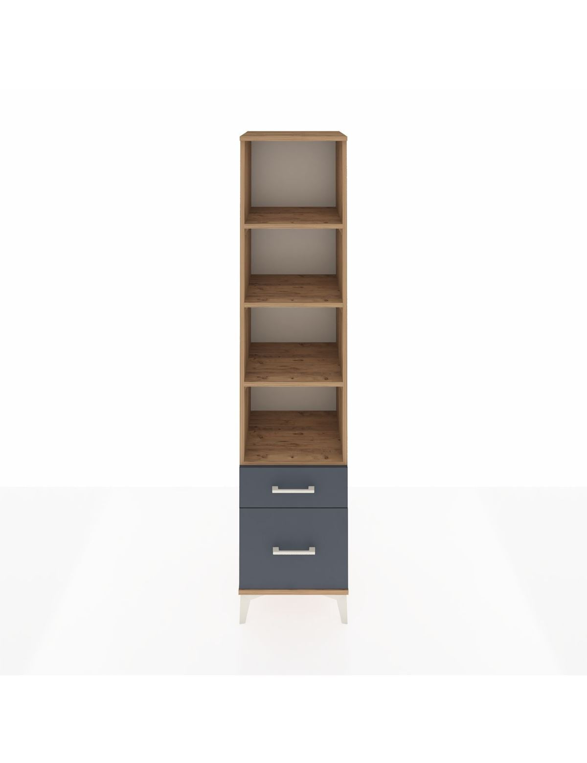 Hyperion Dolap 4 Raflı 2 Çekmeceli 44x44x195 Çam-Antrasit