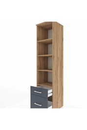 Hyperion Dolap 4 Raflı 2 Çekmeceli 44x44x195 Çam-Antrasit