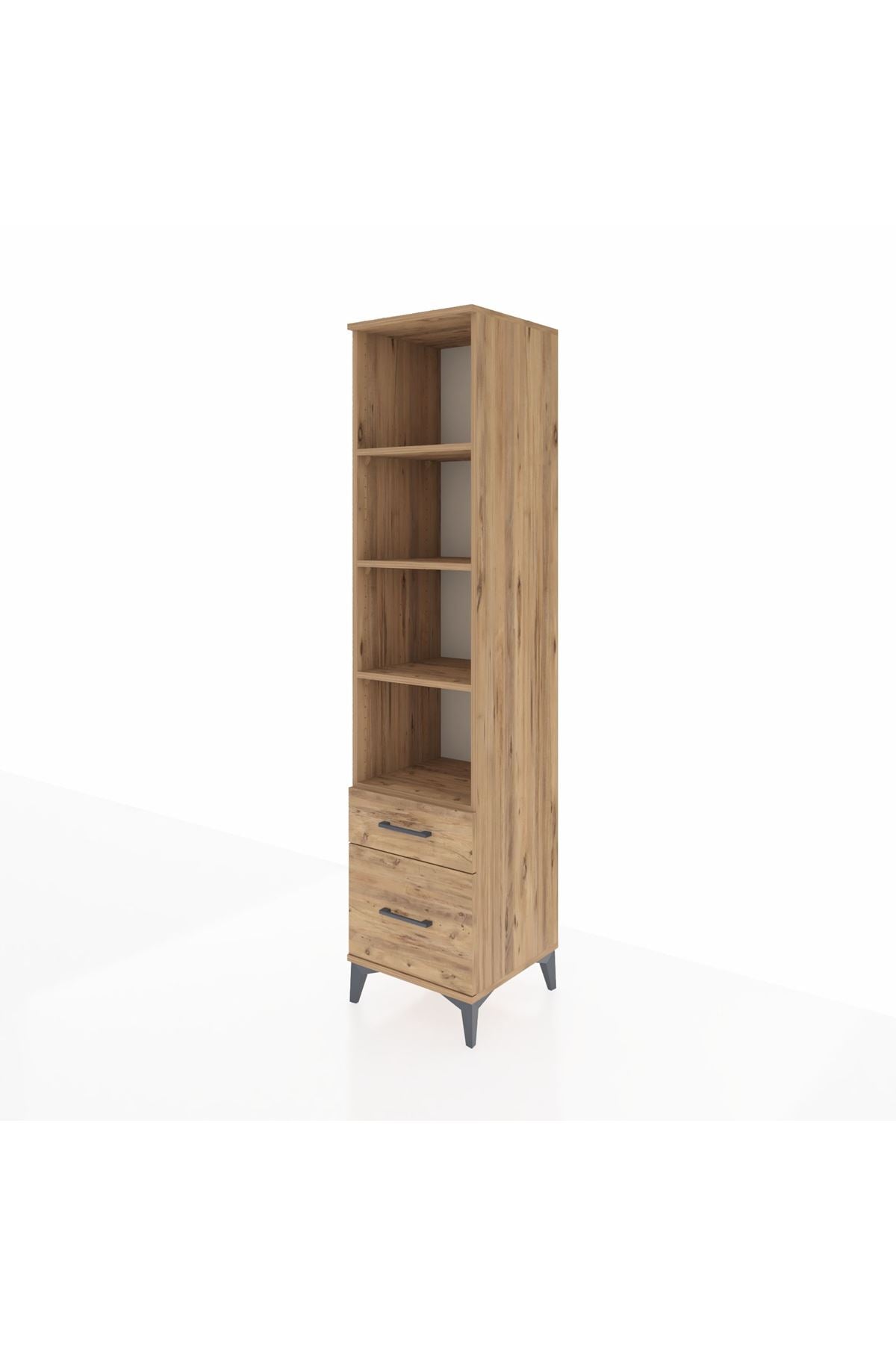 Hyperion Dolap 4 Raflı 2 Çekmeceli 44x44x195 Çam-Çam