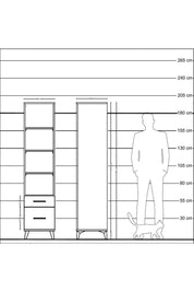 Hyperion Dolap 4 Raflı 2 Çekmeceli 44x44x195 Çam-Çam