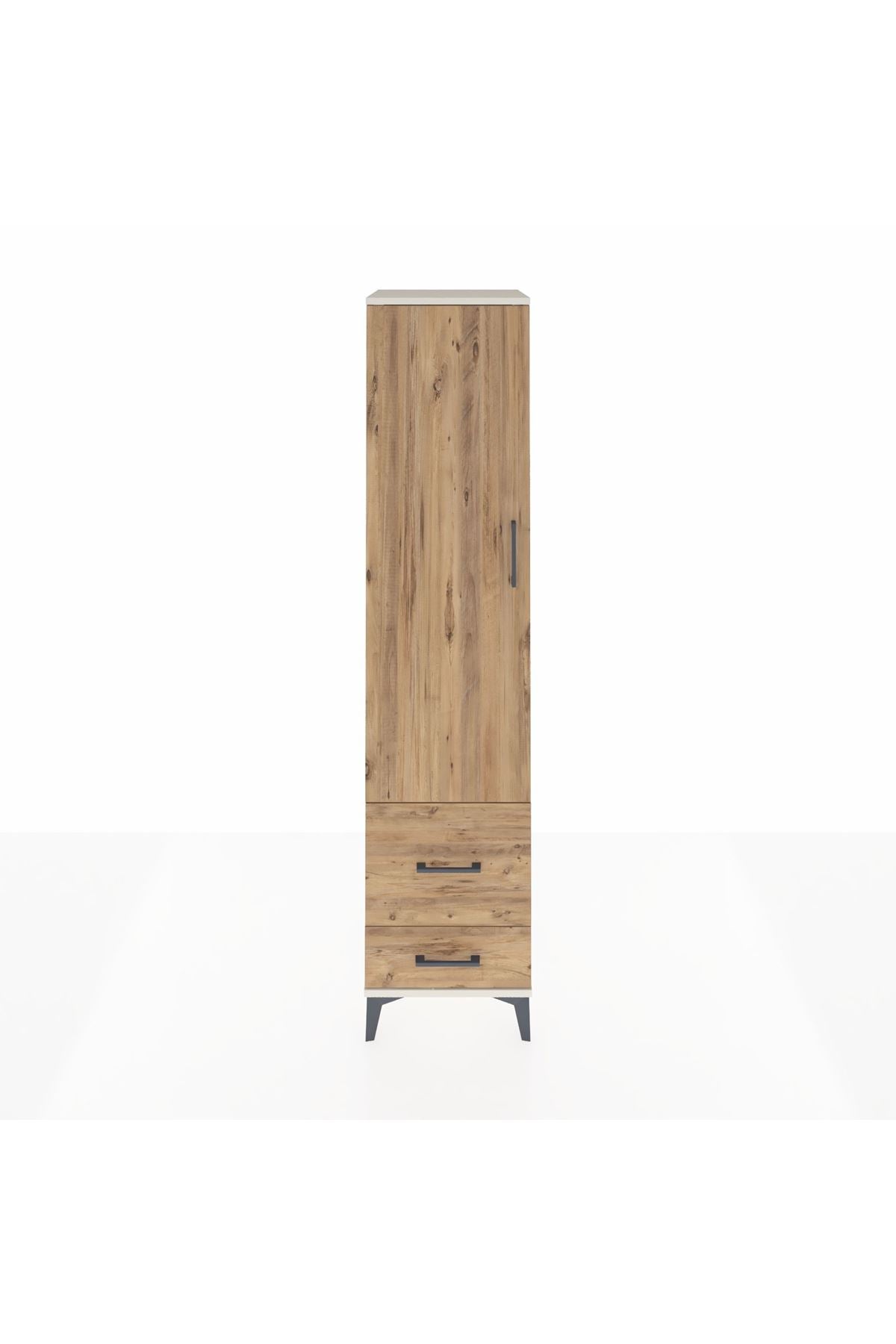 Hyperion Dolap 2 Raflı 2 Çekmeceli Tek Askılı 44x44x195 Aytaşı-Çam