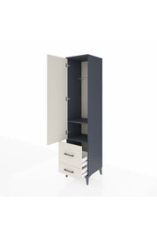 Hyperion Dolap 2 Raflı 2 Çekmeceli Tek Askılı 44x44x195 Antrasit-Aytaşı