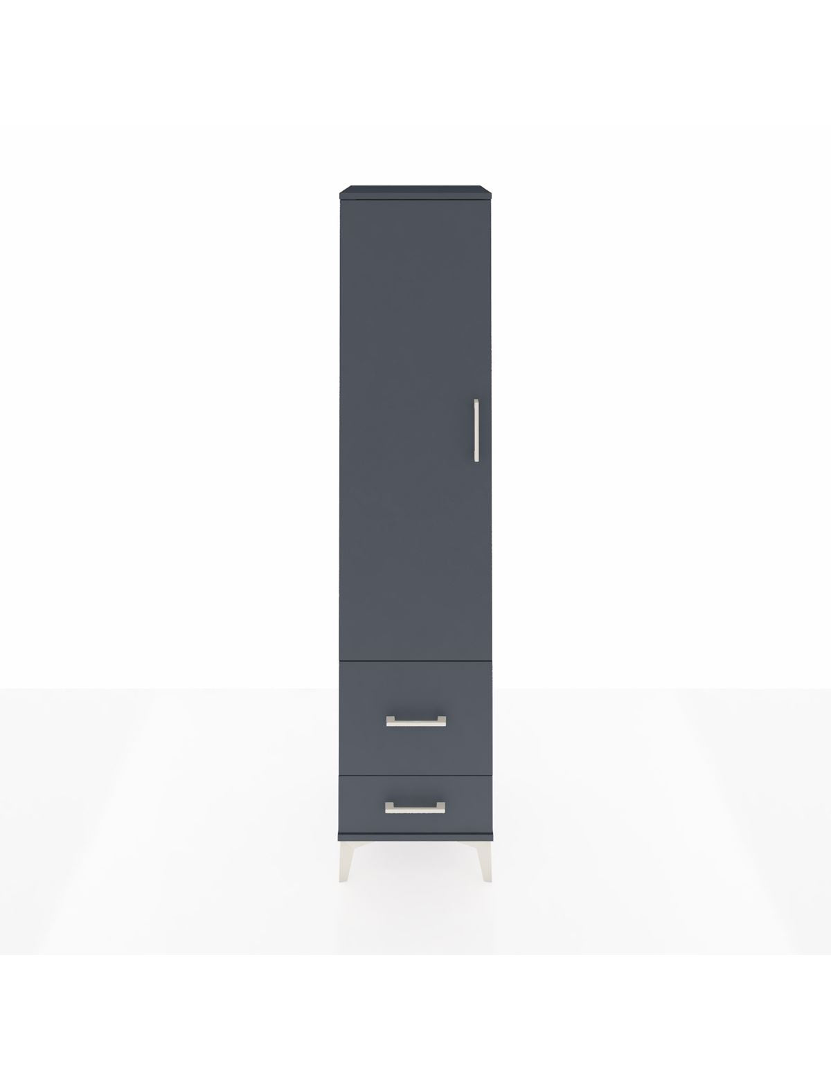 Hyperion Dolap 2 Raflı 2 Çekmeceli Tek Askılı 44x44x195 Antrasit-Antrasit