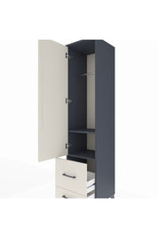 Hyperion Dolap 2 Raflı 2 Çekmeceli Tek Askılı 44x44x195 Antrasit-Aytaşı