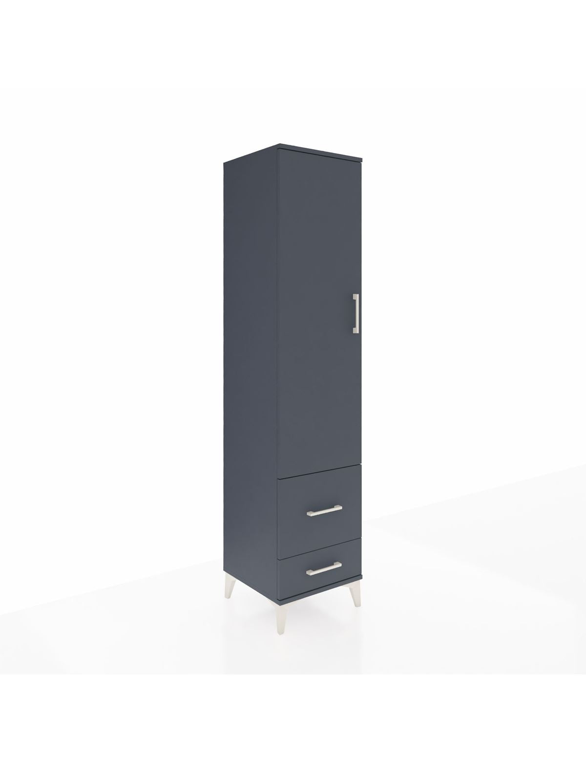 Hyperion Dolap 2 Raflı 2 Çekmeceli Tek Askılı 44x44x195 Antrasit-Antrasit