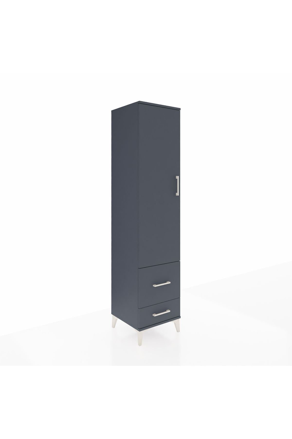 Hyperion Dolap 2 Raflı 2 Çekmeceli Tek Askılı 44x44x195 Antrasit-Antrasit