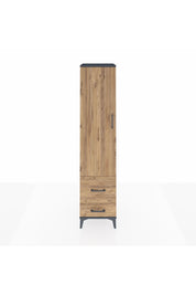 Hyperion Dolap 2 Raflı 2 Çekmeceli Tek Askılı 44x44x195 Antrasit-Çam