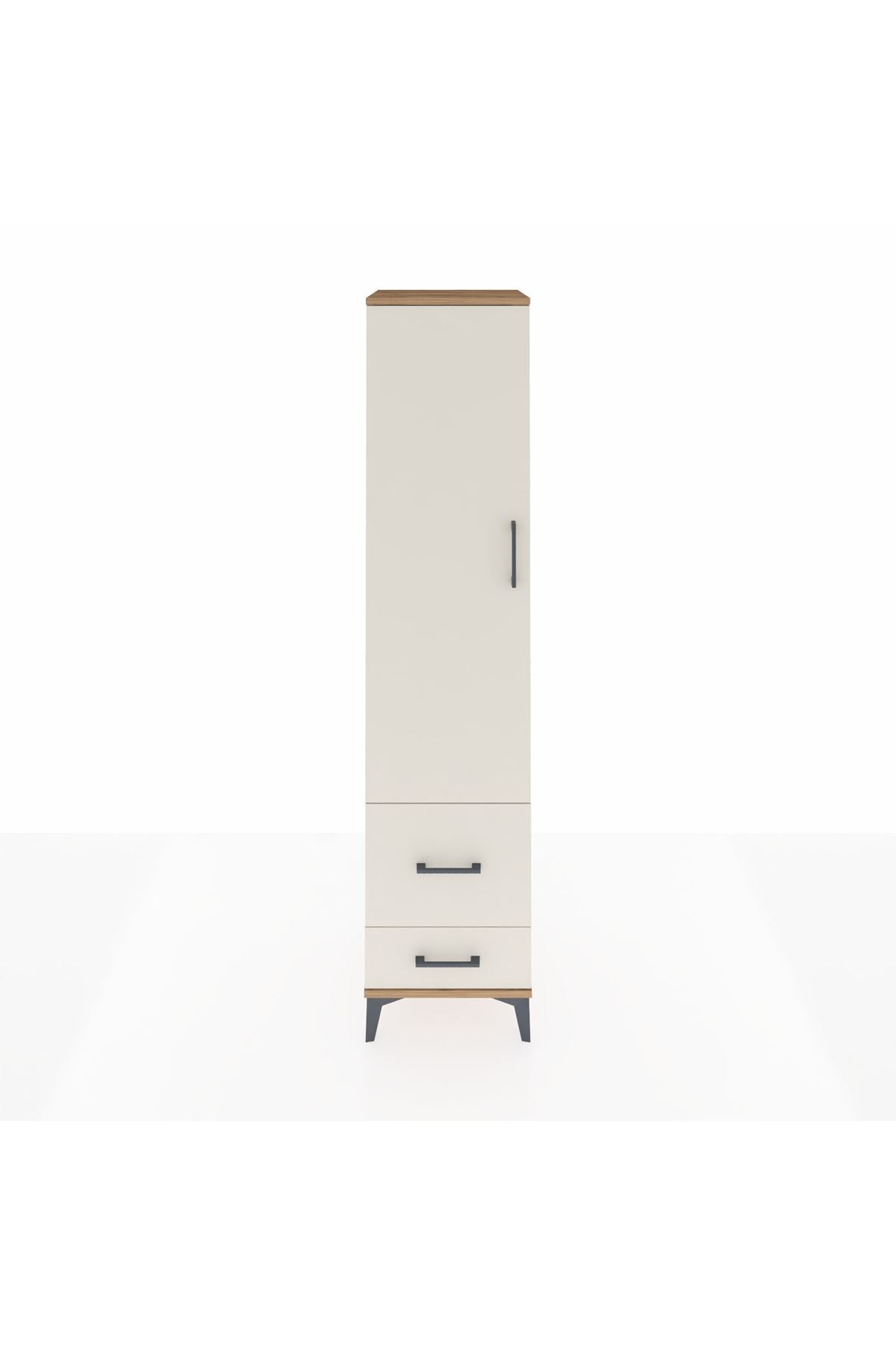 Hyperion Dolap 2 Raflı 2 Çekmeceli Tek Askılı 44x44x195 Çam-Aytaşı