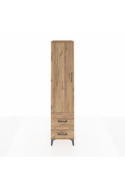 Hyperion Dolap 2 Raflı 2 Çekmeceli Tek Askılı 44x44x195 Çam-Çam