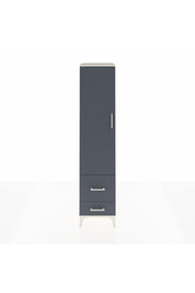 Hyperion Dolap 4 Raflı 2 Çekmeceli Tek Kapaklı 44x44x195 Aytaşı-Antrasit