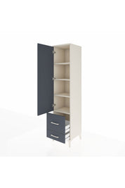 Hyperion Dolap 4 Raflı 2 Çekmeceli Tek Kapaklı 44x44x195 Aytaşı-Antrasit